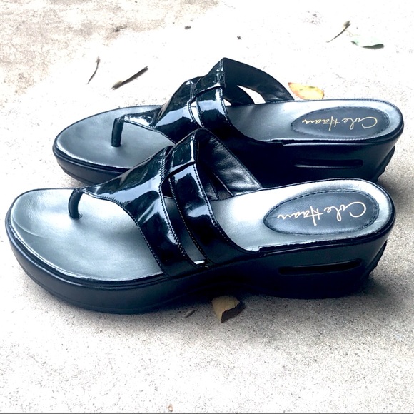 Cole Haan | Shoes | Cole Haan Nike Air Sandals Patent Leather Size 9 |  Poshmark